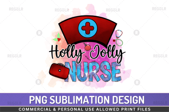 Holly Jolly Nurse Graphics for Crafts