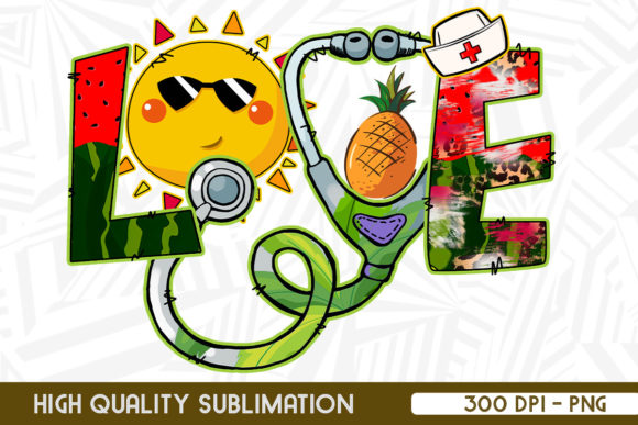 LOVE Nurse Summer Sublimation: Graphics for Crafts