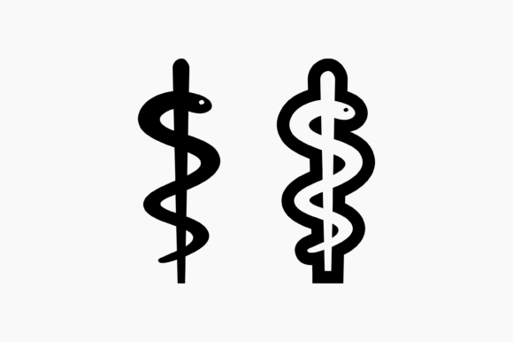 Medical Symbol - Rod of Asclepius Graphics for Crafts