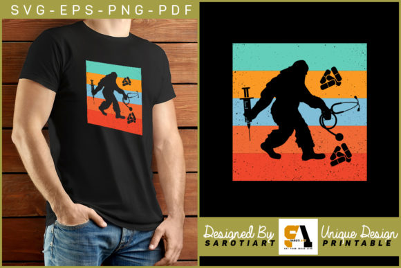 Nurse Bigfoot Vector: Graphics for Crafts