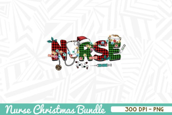 NURSE Christmas Sublimation Elements: Graphics for Crafts