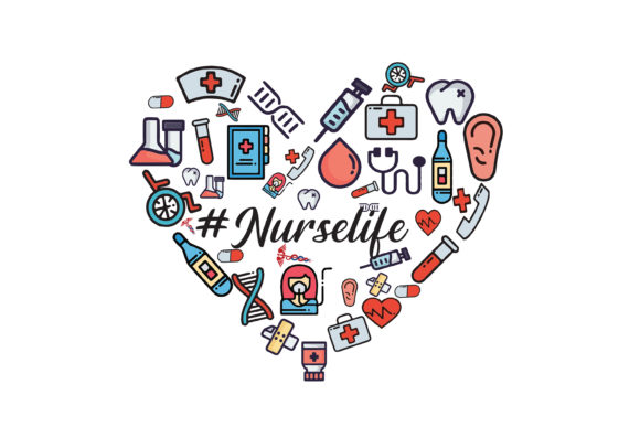 Nurse Life Heart: Graphics for Crafts