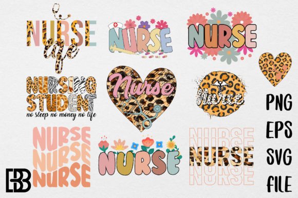 Nurse Sublimation Bundle Designs10: Graphics for Crafts