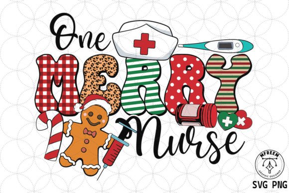 One Merry Nurse Christmas Sublimation: Graphics for Crafts