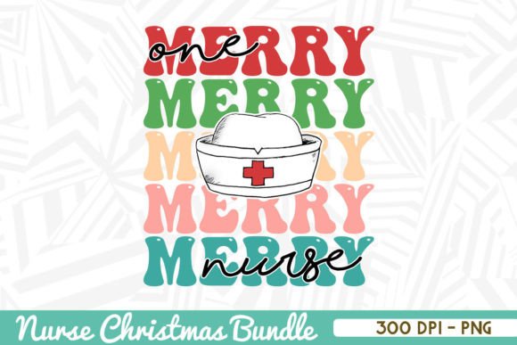 One Merry Nurse Retro Christmas PNG for Crafts & Graphics