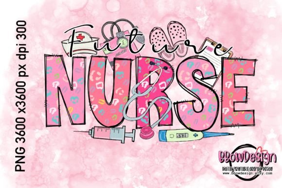 Pastel Leopard Future Nurse Png for Crafts and Graphics
