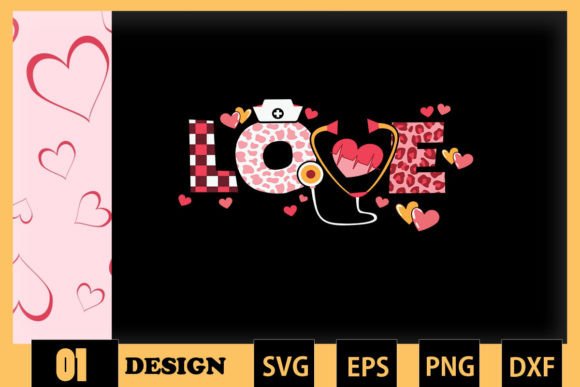 Valentines Day Love Nurse Graphics for Crafts